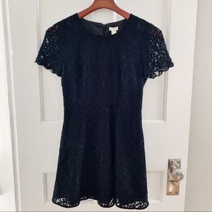 Jcrew Factory Shortsleeved Lace Dress - Black